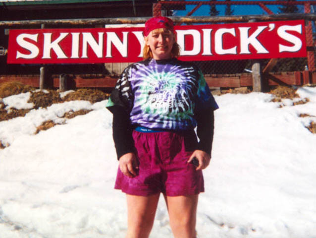 The sun may be shining, but it's still a might cold for no top!