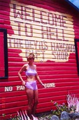 Sharon dresses light for the heat in Hell