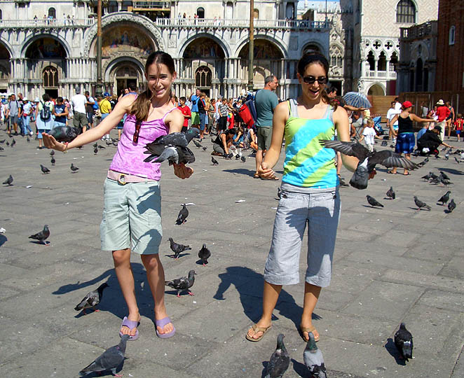 In most cities we'd shoo them away, yet here we beckon them with corn!